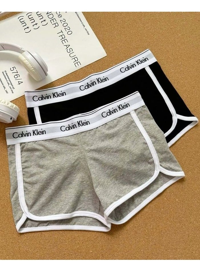 كالفن كلاين بيرفورمانس طقم هوت شورت رياضي حريمي قطعتين بخصر عالي – خامة ممتازة وراحة مثالية للرياضة والاستخدام اليومي - مقاس لارج - Image 4